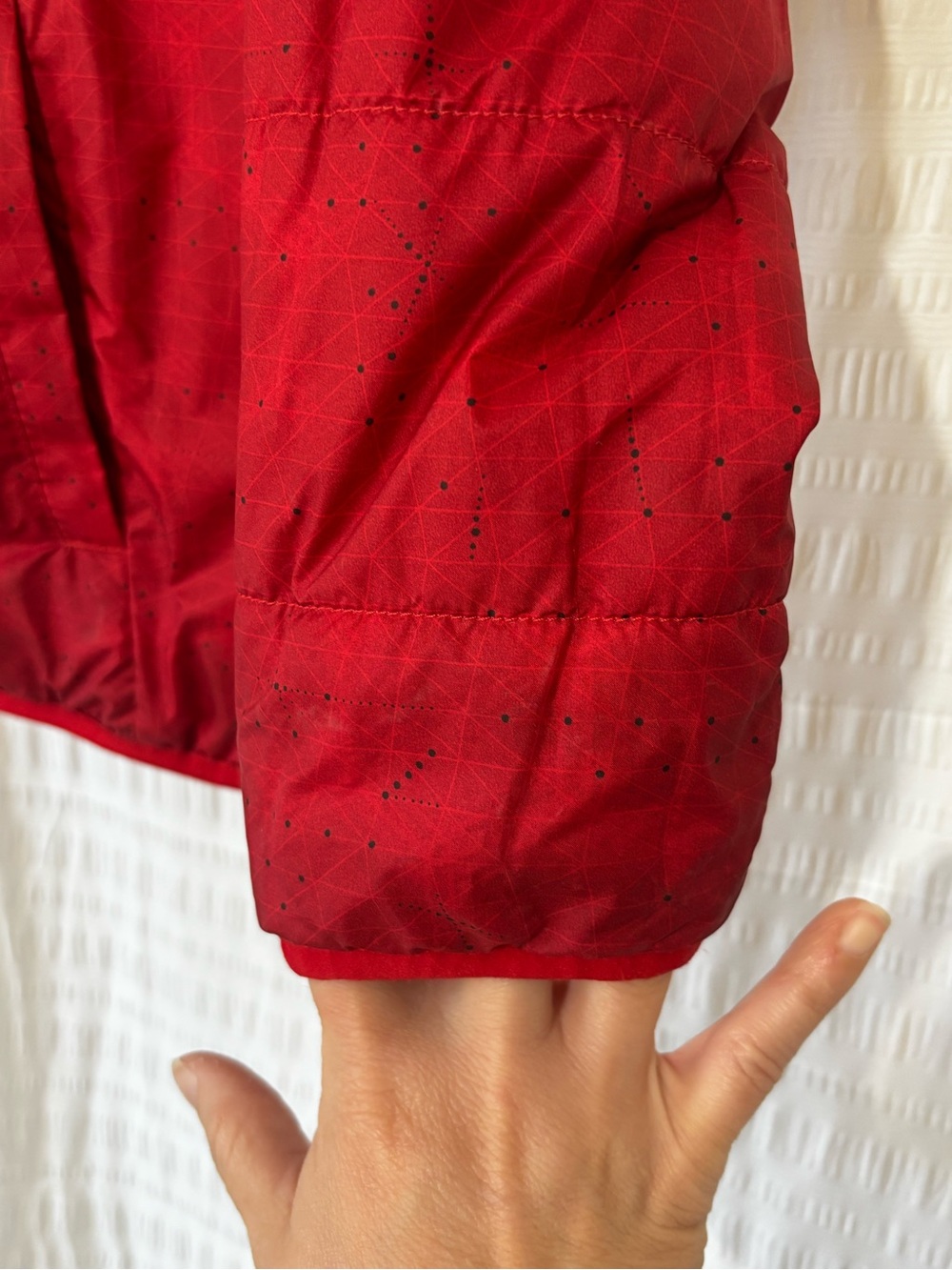 North Face Reversible Jacket Hooded Red on Red Sz Small - Picture 3 of 14